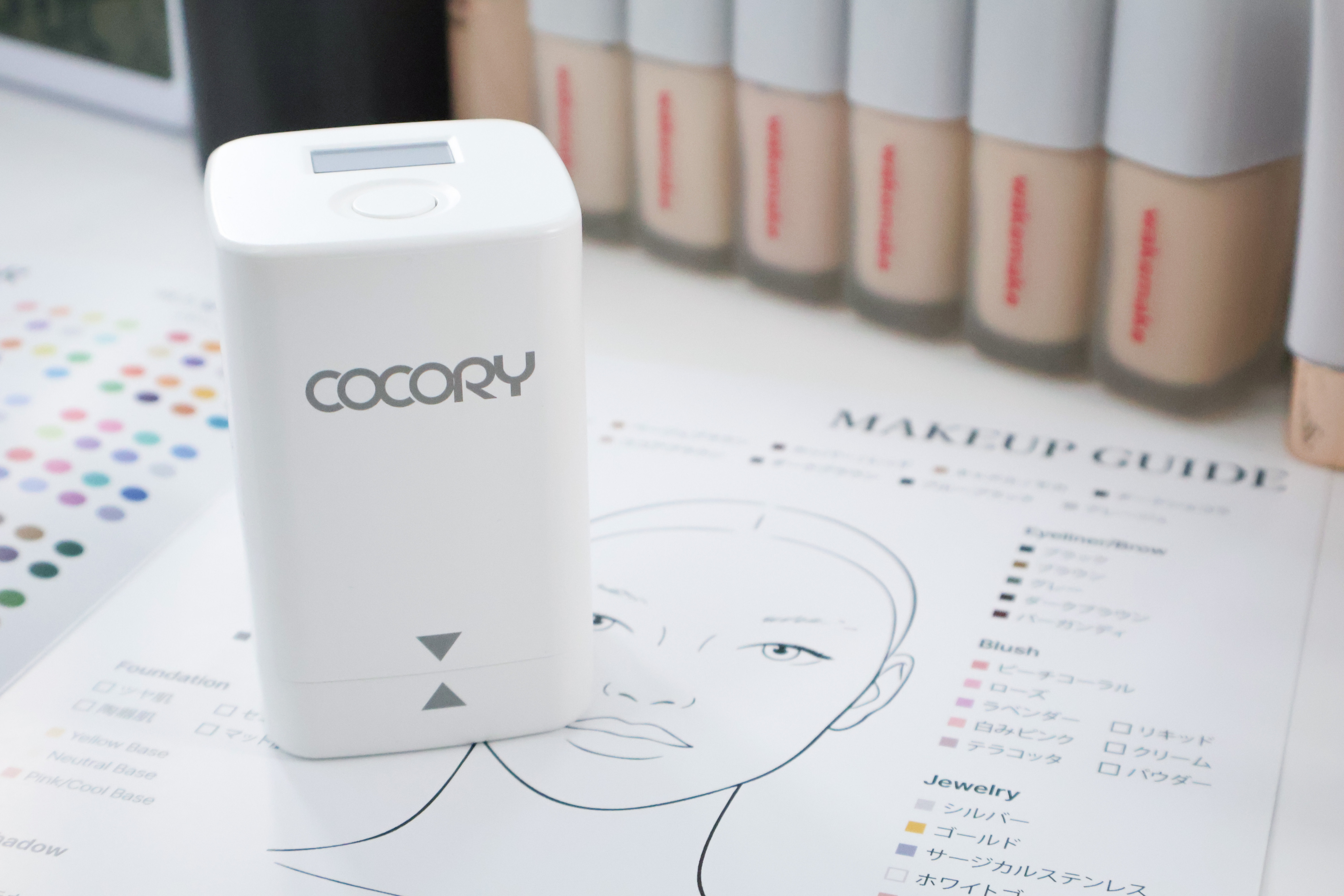 専用の機器を使った精密な肌色測定診断